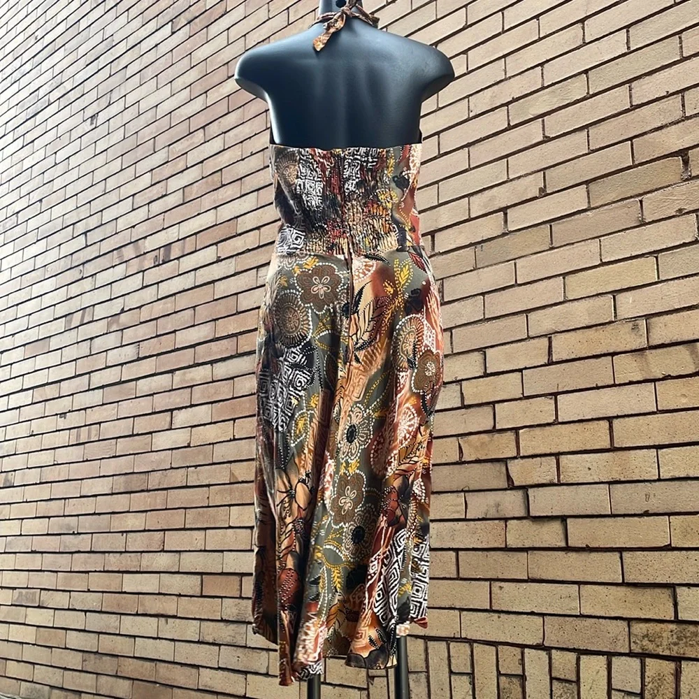 Vintage Studio 1940 Y2K Ikat Halter Dress Size 8 - Picture 3 of 9